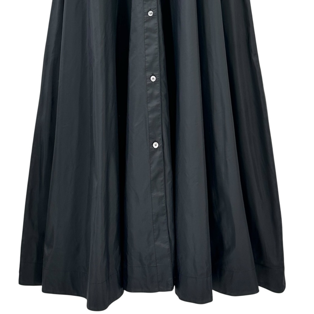 STAUD Millie Black Recycled Nylon Short Sleeve Maxi Shirt Dress Shirtdress sz 6 - Picture 7 of 14
